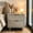 LIGHT GREY, variant on AUU Modern Fluted Nightstand with Two Soft-Close Drawers – Painted Wood Frame, Metal Pulls, Elevated Base for Bedroom