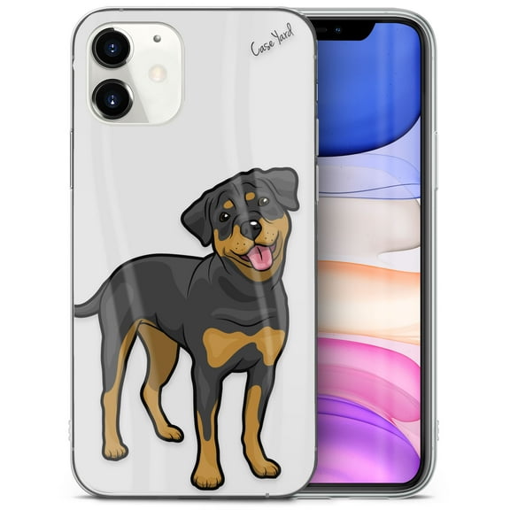 Case Yard iPhone-11 Case Clear Soft & Flexible TPU Ultra Low Profile Slim Fit Thin Shockproof Transparent Bumper Protective Cover Drop Protective Cell Phone Cases (Rottweiler)