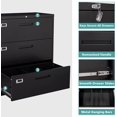 thumbnail image 5 of MIIIKO Lateral File Cabinet with Lock, 3 Drawer Lateral Filing Cabinet, Large Deep Drawers Locked by Keys, Metal Storage File Cabinet for Hanging Files Letter/Legal/F4/A4 Size, 5 of 6