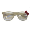 White Glasses With Red Bow Hello Kitty Nerd Accessory Adult