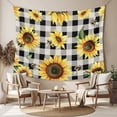 thumbnail image 2 of Summer Sunflowers Small Tapestry for Bedroom Wall Hanging Tapestry, Pastoral Black Plaid Farmhouse Ceiling Backdrop Tapestries Poster Blanket Wall Decor for Teens Room Living Room Dorm 23" x 28", 2 of 8