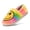 Rainbow, variant on Men's & Women's Smile Face Slippers Fuzzy, Cute Fluffy House Slippers, Plush Memory Foam Slippers Cozy Heel Slip-On Shoes