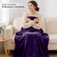 thumbnail image 3 of IR Imperial Rooms Fleece Bed Throw Blanket, Plush, Travel and Couch Fuzzy, Cozy Washable Ultrasoft Twin Size Purple, 3 of 6