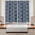 thumbnail image 2 of Ambesonne Navy Blue Kitchen Curtains, Floral Botanic Design, 55"x39", Dark Blue White, 2 of 3