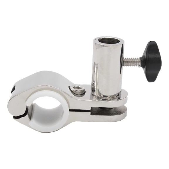 MARINE CITY 304 Stainless Steel Flag Pole Base  Strong & Durable Design Fits 7/8 Inches and 1 Inch Rail Tube - Ideal for Marines, Boats, and Yachts - 1 Pcs