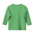thumbnail image 5 of Duqingm Girls Shirts Girls Puff Long Sleeve Shirts Kids Casual Crewneck Soft Tunic Tops Blouse Light Green,10-11 Years, 5 of 5