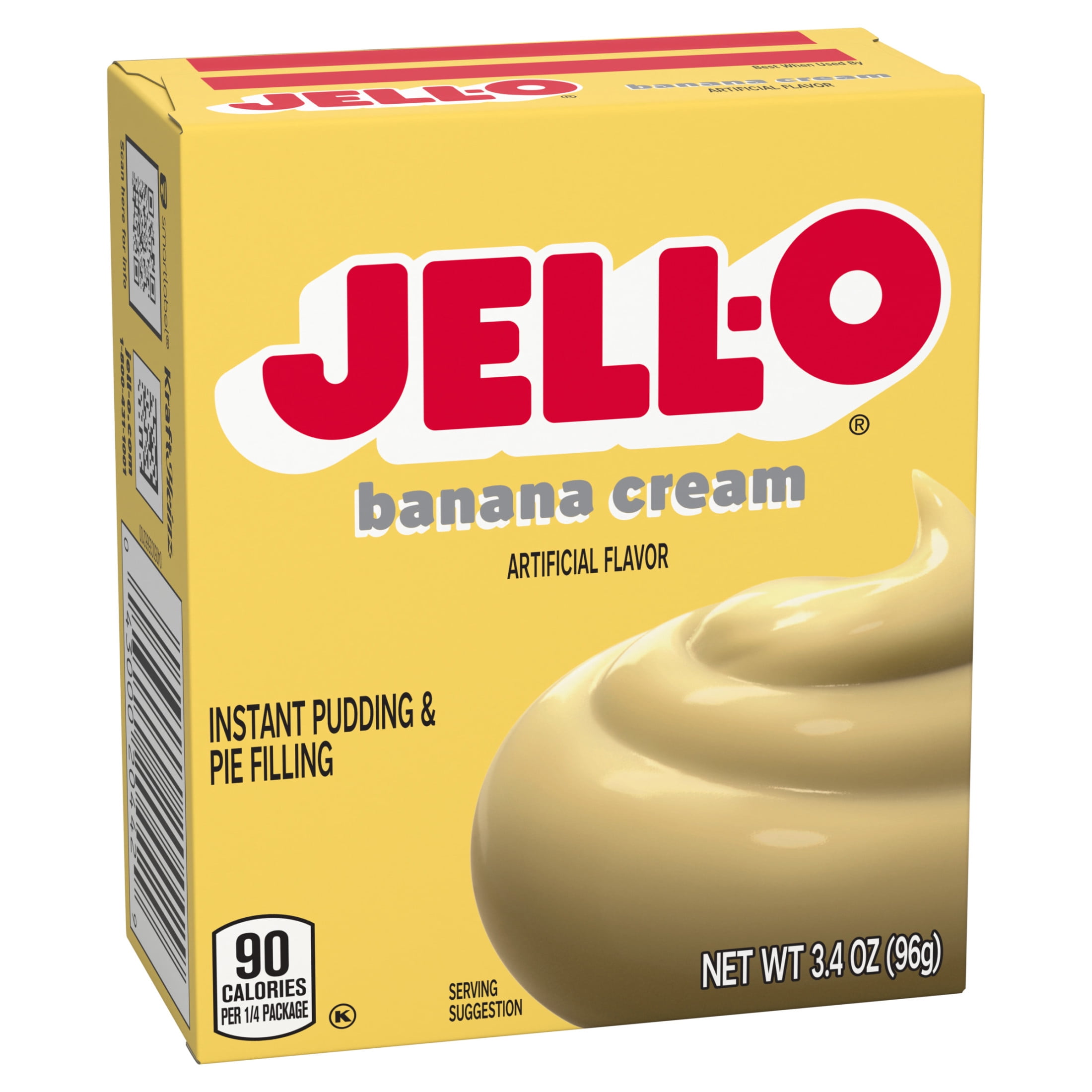 Jell-O Banana Cream Artificially Flavored Instant Pudding & Pie Filling Mix, 3.4 oz. Box