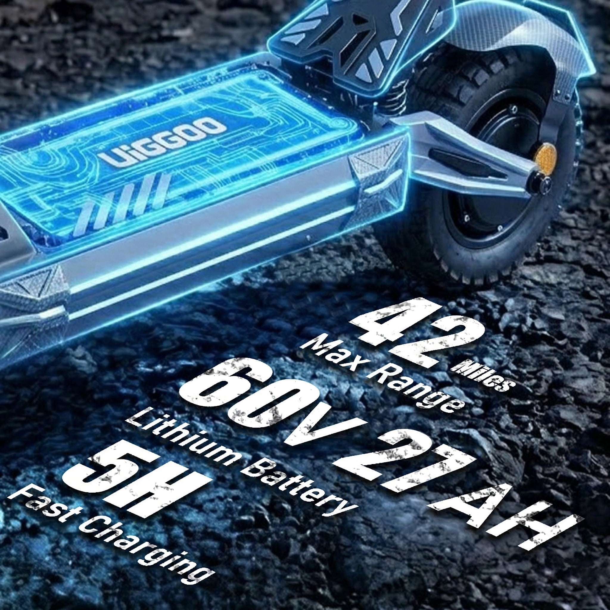 EOEOTWO K2MAX Dual Motor Electric Scooter for Adults, 4000W Peak 45MPH Fast Off-Road E-Scooter, 60V 27Ah Battery 42 Miles Range, 11" All-Terrain Tires Foldable Commuting Scooter UL2272
