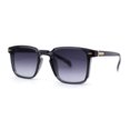thumbnail image 2 of Mens Classic Hipster Keyhole Rectangle Horn Rim Plastic Sunglasses Slate Smoke, 2 of 4