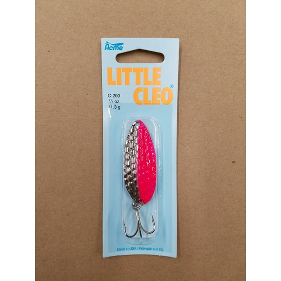 Acme Tackle Hammered Cleo Fishing Lure Spoon Neon Pink 2/5 oz.