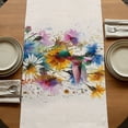 thumbnail image 5 of Table Runners 120 Inches Long Dress Scarves, Hummingbird Farmhouse Coffee/Dining/Kitchen Table Runner for Living Room, Spring Vintage Oil Painting Sunflowers Beige 13x120 Inch, 5 of 9
