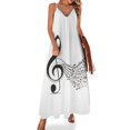 thumbnail image 1 of Robe de Cérémonie Sans Manches avec Dessin Musical, Grande clef, Robe Longue pour Femmes, 1 of 4