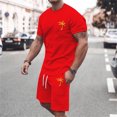 thumbnail image 3 of MKLEKYY Pijama Corto De Verano Para Hombre, Ropa Deportiva, Camiseta Transpirable De Manga Corta Y Pantalones Cortos Deportivos Con Bolsillos., 3 of 4