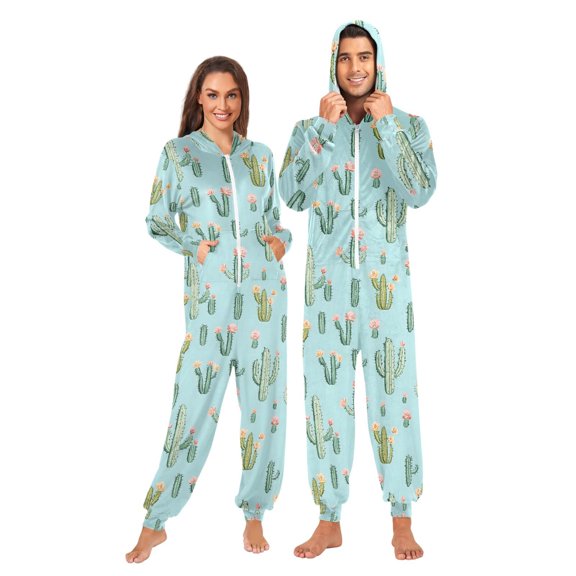 joogoo Cactus Flower Unisex Adults Onesies Pajamas Jumpsuits L