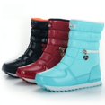 thumbnail image 3 of Botas de nieve para mujer, suela plana, tubo, antisalpicaduras, acolchadas, con cremallera, zapatos de algodón, 3 of 3