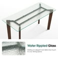thumbnail image 3 of Ivinta Water Rippled Glass Dining Table for 2 or 4, for Small Spaces or Dining Room, 3 of 7
