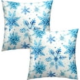 thumbnail image 2 of Blue Snowflakes Throw Pillow Covers 20x20 Inch Christmas Decor Decorative Cushion Case Snow Winter Decorations Soft Comfortable Pillowcase for Sofa Couch Bed, 2 of 4
