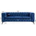 thumbnail image 5 of Chesterfield 3 Seater Couch,Classic Linen Fabric Sofa,Upholstered 3 Seater Sofa with Removable Cushions,Button Tufted Large Sofa with Metal Legs and Square Arms for Living Room Office,Peacock Blue, 5 of 7