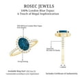 thumbnail image 6 of Rosec Jewels London Blue Topaz Oval Engagement Ring - Blue Topaz Diamond Ring - AAA Quality Certified - With Jewelry Box, 14K Yellow Gold, US 7.00, 6 of 9