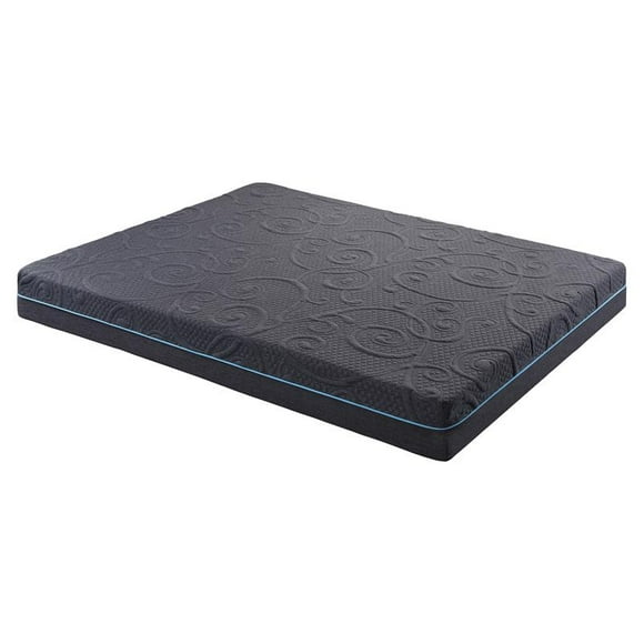 Lexicon Homelegance Bedding 8" Fabric Twin Gel Memory Hybrid Mattress in Gray