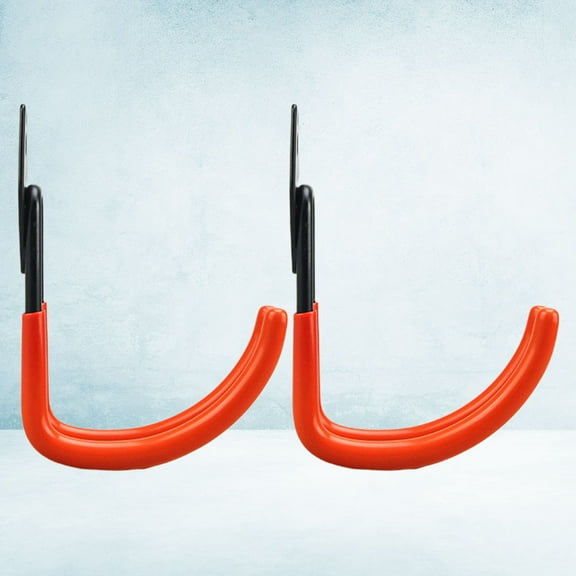 Raindrops 2-Pack Heavy Duty Wall Mount Hooks, Large Orange Iron Garage Storage Organizer with Round Design, 11.8 x 1.5 x 5.6 inches