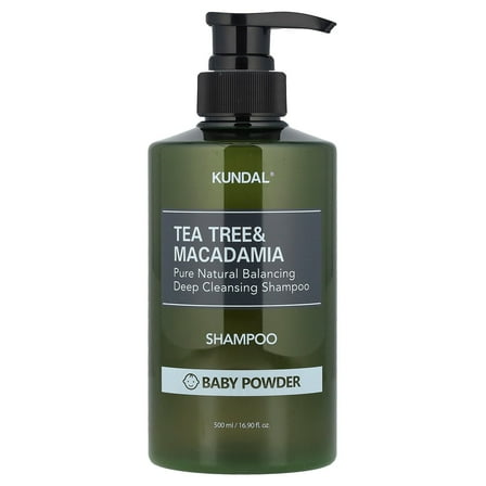 Kundal Tea Tree & Macadamia Shampoo, Baby Powder, 16.9 fl oz (500 ml)