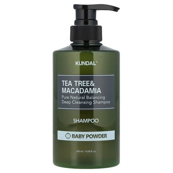 Kundal Tea Tree & Macadamia Shampoo, Baby Powder, 16.9 fl oz (500 ml)