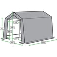 thumbnail image 5 of King Canopy Storage Shed 7ft x 12ft , 1.5-inch Steel Frame, 6-Leg, Grey 185gsm Polyethylene Cover, 5 of 6