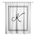 thumbnail image 2 of Creative Products Classic White Monogrammed Shower Curtain - K, 2 of 7