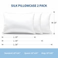thumbnail image 3 of Dafinner Luxury Set of 2 Pure Mulberry Silk Pillowcases with Hidden Zipper Queen Size, Silky Pillow Cases for Skin & Hair (20x30, White), 3 of 9