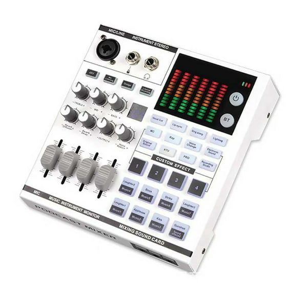 SN800 Live Sound Card Voice Changer Audio Mixer for Broadcast Recording KTV Music Audio Multifunctional Live Sound Card