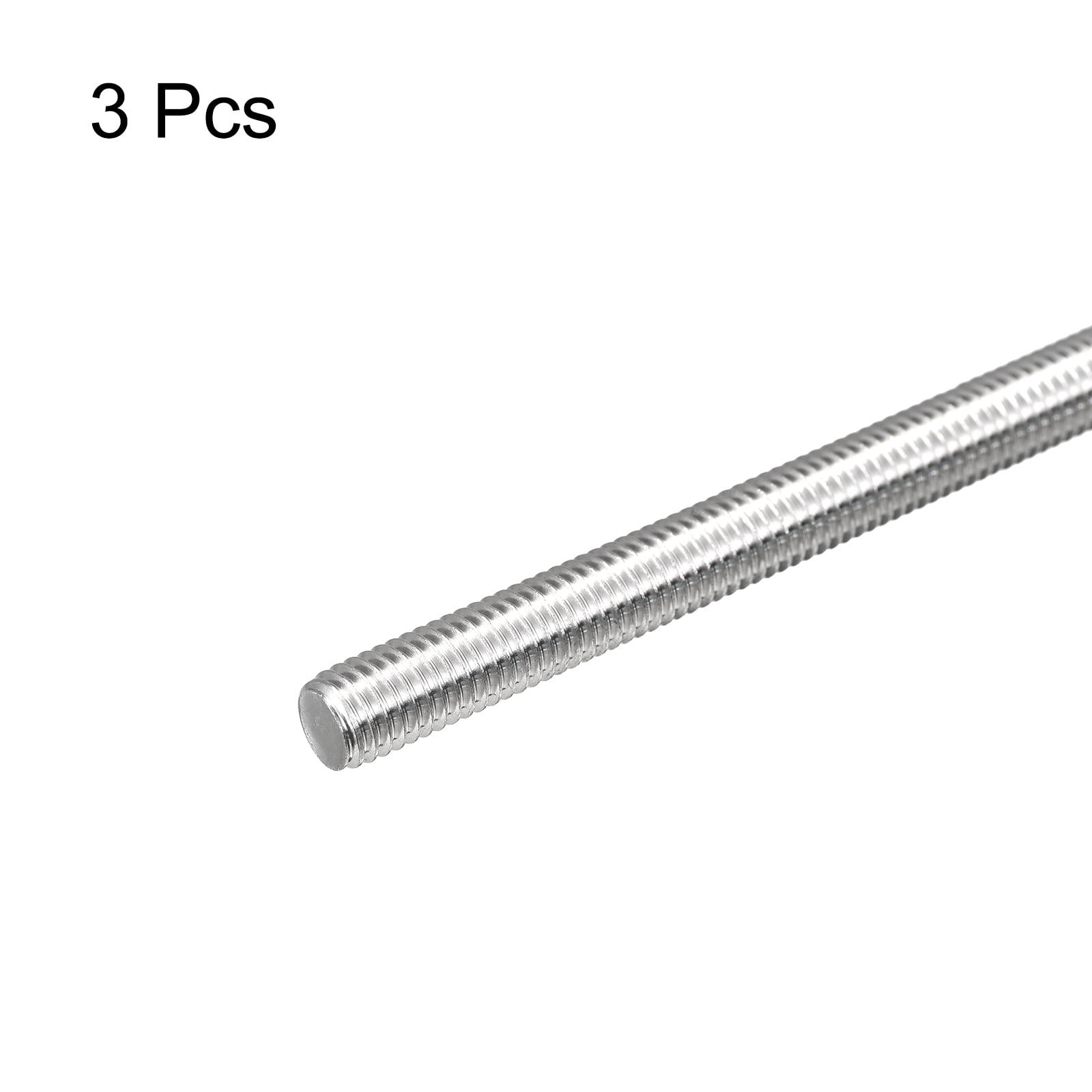 Uxcell Fully Threaded Rod M8 x 400mm 1.25mm Thread Pitch 304 Stainless Steel Right Hand Threaded Rods Bar Studs 3 Pack