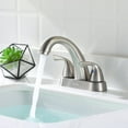 thumbnail image 5 of PARLOS Centerset Two-Handle Bathroom Sink Faucet with Metal Drain Assembly and Supply Hose, Brushed Nickel, 5 of 11