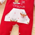 thumbnail image 4 of My First Christmas Baby Girl Boy Outfit One-Piece Hooded Romper , Elk & Trees Letter Printed Graphic Onesie, 4 of 6