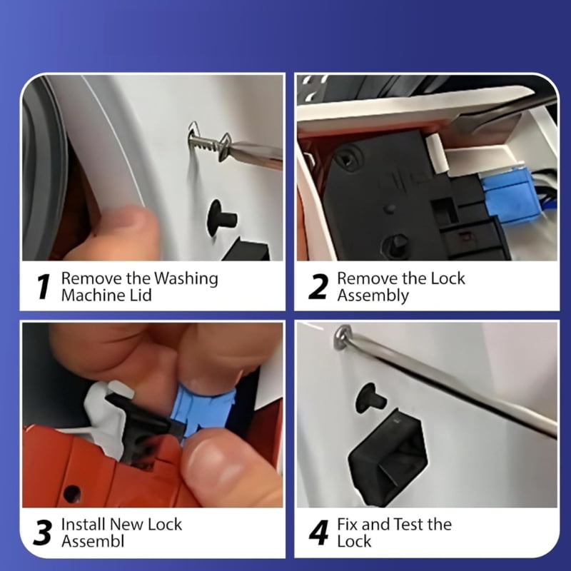 Washing Machine Door Lock Safety Switches Replacement Part Plastic Construction for Top Load Dryers Easy Installation