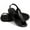 Black, variant on Toe Loop Sandals for Women Leather Thong Slingback Vacation Sandals Adjustable Ankle Strap Casual Dressy Flats Sandals Walking Wear