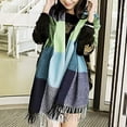 thumbnail image 3 of Women's Long Plaid Blanket Chunky Oversized Winter/Fall Warm Scarf Big Tartan Scarves Wrap Shawl-Blue Green, 3 of 4