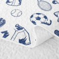 thumbnail image 5 of Manfei Cute Baseball Twin Quilt Set, Sport Twin Coverlet Set, White Navy, Reversible 2-Piece, 1 Bedspread and 1 Pillowcase, 5 of 7