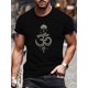 thumbnail image 1 of Men's Casual Geometric Om Symbol Print T-Shirt - Round Neck, Regular Fit, Summer Short Sleeve Tee for Adults, 1 of 5
