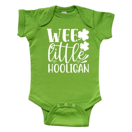 

Inktastic St. Patrick s Day Wee Little Hooligan with Shamrocks Gift Baby Boy or Baby Girl Bodysuit