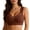 Coffee, variant on Womens Plus Size Underwear Solid Lace Tank Wireless Thin Side Support Push Up Shaper Bra Green XL