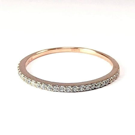 ON SALE - Lillianne .22CT Pavé Band IOBI Simulated Diamond Ring 10.25 / 18K Rose