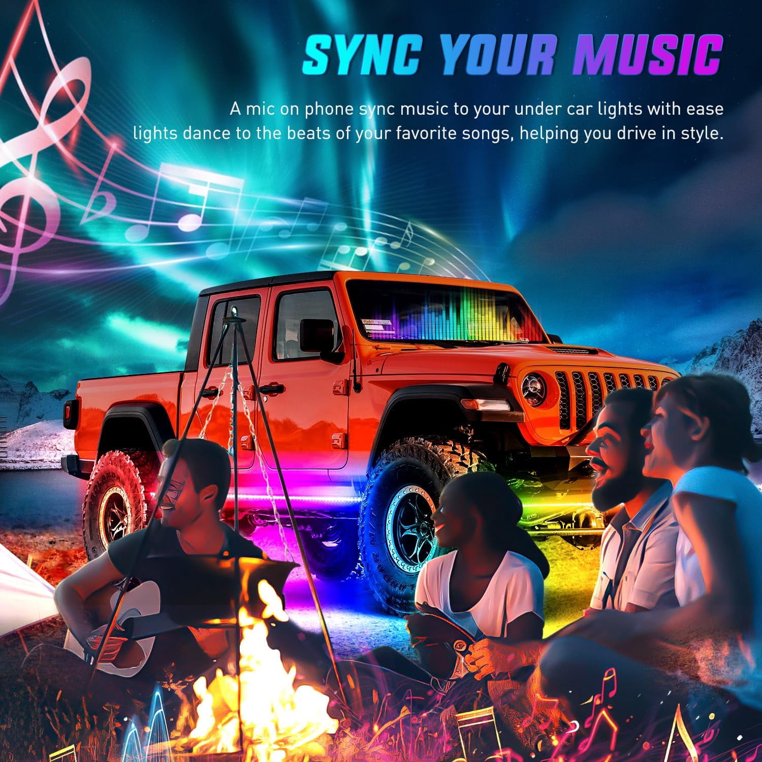 Nilight 8Pcs Aluminum Underglow Neon Accent Strip Lights 396 LEDs Dream Color Door Assist Multi Modes Sound Active Function Music with APP, Remote Control Underbody Light for Car Truck RV