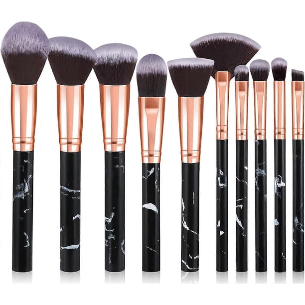 10Pcs Marble Makeup Brushes Foundation Powder Blush Blending Eyeshadow Brushes Sets