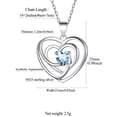 thumbnail image 3 of FindChic Sterling Silver Birthstone Necklace for Women Love Heart Pendant with Cubic Zirconia Synthetic Aquamarine Anniversary Valentine's Day Jewelry Gift for Girlfriend Wife (Box), 3 of 9