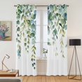 thumbnail image 2 of Eucalyptus Green Kitchen Curtains 84 Inch Length, Gradient Leaves Retro Watercolor Plant Grommet Top Bedroom Living Room Curtains, Light Filtering Cafe Curtain Drapes 2 Panels Set 84''x84'', 2 of 9