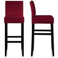 thumbnail image 2 of 1 Pack Velvet - Counter Stool Pub Chair Covers Slipcover Stretch Removable Washable Dining Chair Covers （Wine）, 2 of 8
