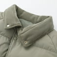 thumbnail image 5 of Men's Solid Puffer Jacket Fleece Collar Winter Coats Short Padded Jackets Warm Outerwear Coat with Big Zipper Pockets Beige 2XL, 5 of 9
