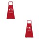 thumbnail image 2 of Toystoory Delantal de cocina impermeable de 3 capas, a prueba de aceite, transpirable, para cocina, sin mangas, con bolsillo, rojo Rojo 2piezas, 2 of 6