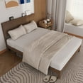thumbnail image 3 of Zimtown Queen Bed Frame,Solid Pine Wood Platform Bed with Headboard, Rustic Walnut, 3 of 10